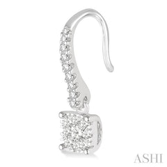 ASHI Cushion Shape Lovebright Essential Diamond Earrings 910C3PPFVERWG