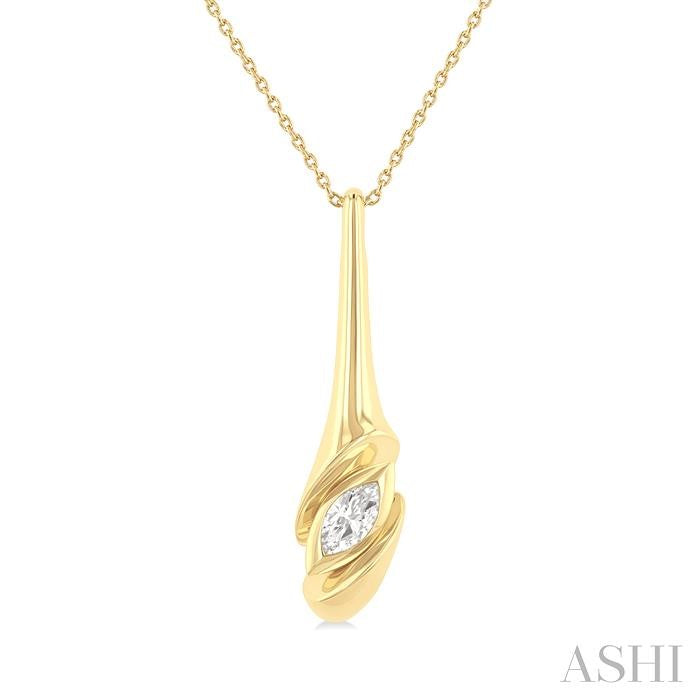ASHI Twist Diamond Fashion Pendant 910G5PPFGPDYG