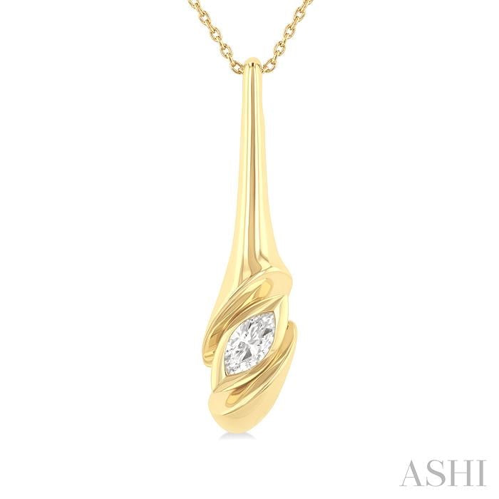 ASHI Twist Diamond Fashion Pendant 910G5PPFGPDYG