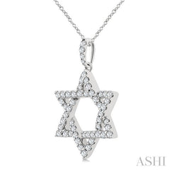 ASHI Star of David Diamond Fashion Pendant 910H3PPFGPDWG