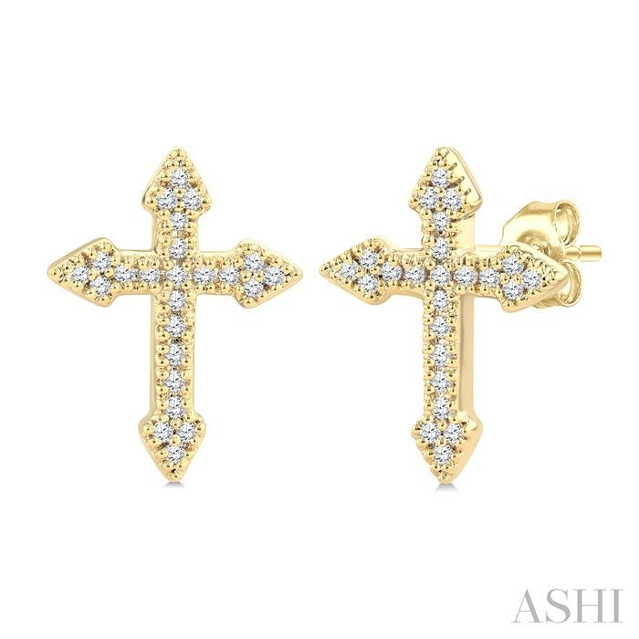 ASHI Cross Petite Diamond Fashion Earrings 911H8PPTSERYG
