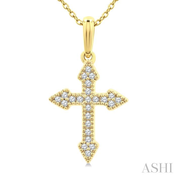 ASHI Cross Petite Diamond Fashion Pendant 911H8PPTSPDYG