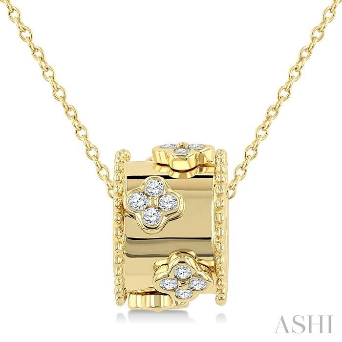 ASHI Diamond Clover Rondelle Fashion Pendant 911J8PPFGPDYG