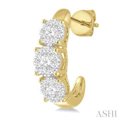 ASHI Round Shape Past Present & Future Lovebright Essential Diamond Half Hoop Earrings 912E0PPFVERYW-1.25