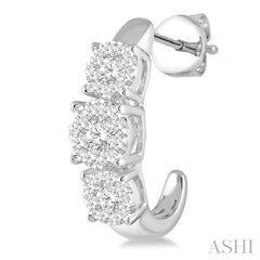 ASHI Round Shape Past Present & Future Lovebright Essential Diamond Half Hoop Earrings 912E1PPFGERWG