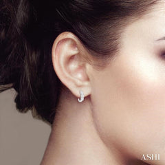 ASHI Round Shape Past Present & Future Lovebright Essential Diamond Half Hoop Earrings 912E3PPFGERWG