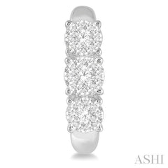 ASHI Round Shape Past Present & Future Lovebright Essential Diamond Half Hoop Earrings 912E3PPFGERWG