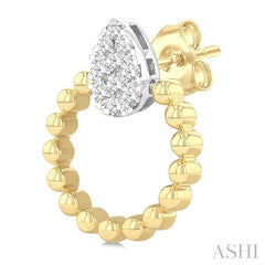 ASHI Bead Pear Shape Lovebright Diamond Fashion Earrings 912H6PPTGERYW-PR