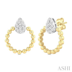 ASHI Bead Pear Shape Lovebright Diamond Fashion Earrings 912H6PPTGERYW-PR
