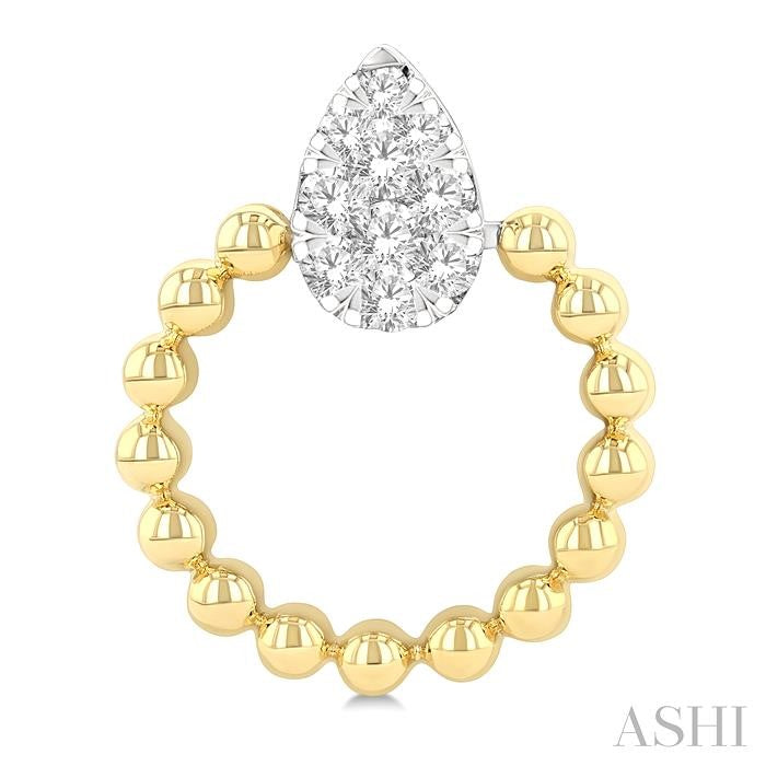 ASHI Bead Pear Shape Lovebright Diamond Fashion Earrings 912H6PPTGERYW-PR