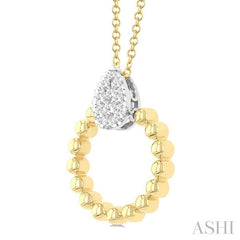 ASHI Bead Pear Shape Lovebright Diamond Pendant 912H8PPTGPDYW-PR