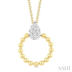 ASHI Bead Pear Shape Lovebright Diamond Pendant 912H8PPTGPDYW-PR