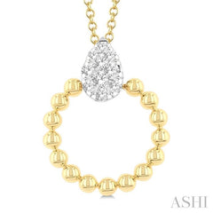 ASHI Bead Pear Shape Lovebright Diamond Pendant 912H8PPTGPDYW-PR
