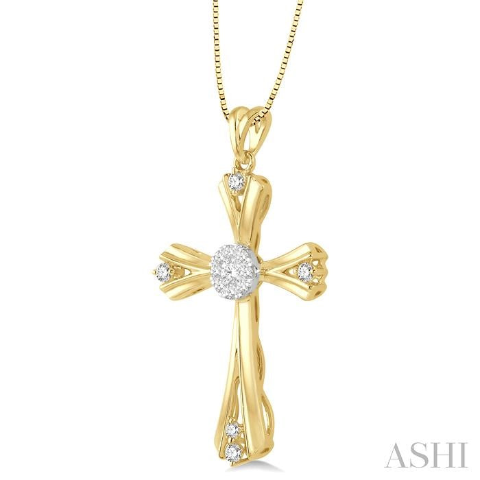ASHI Cross Lovebright Diamond Fashion Pendant 913C6PPFGPDYW
