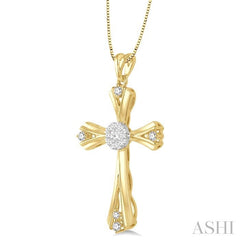 ASHI Cross Lovebright Diamond Fashion Pendant 913C6PPFGPDYW