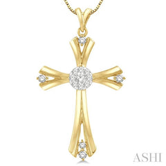 ASHI Cross Lovebright Diamond Fashion Pendant 913C6PPFGPDYW
