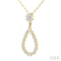 ASHI Pear Shape Diamond Fashion Pendant 913G0PPFGPDYG-1.85
