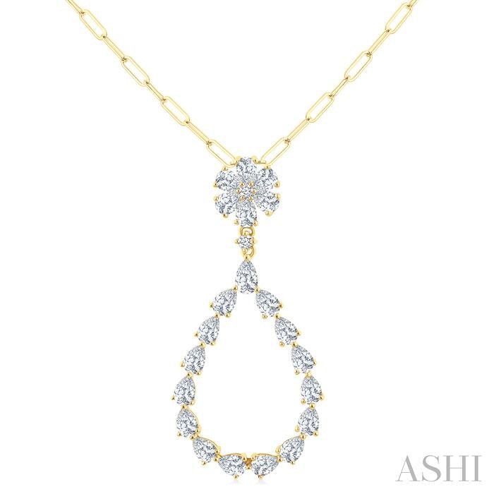 ASHI Pear Shape Diamond Fashion Pendant 913G0PPFGPDYG-1.85