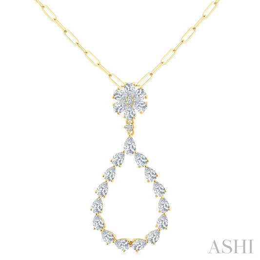 ASHI Pear Shape Diamond Fashion Pendant 913G0PPFGPDYG-1.85