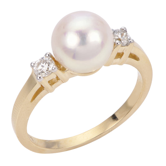 Parkplace Pearls 14KT Yellow Gold Akoya Pearl Ring 914743-8