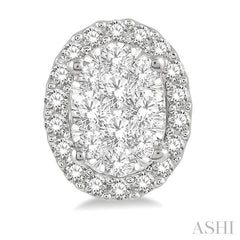 ASHI Oval Shape Halo Lovebright Essential Diamond Earrings 914A3PPFGERWG
