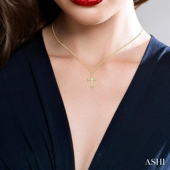 ASHI Cross Lovebright Diamond Fashion Pendant 914C6PPFGPDYW