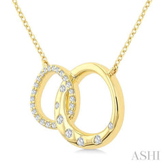 ASHI Mosaic Circle Interlock Diamond Fashion Pendant 914H8PPTGPDYG