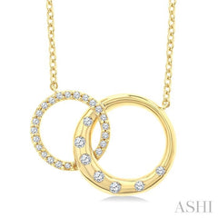 ASHI Mosaic Circle Interlock Diamond Fashion Pendant 914H8PPTGPDYG