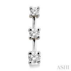 ASHI Round Shape Past Present & Future Diamond Earrings 91583PPFNERW