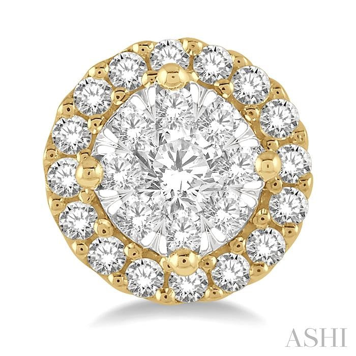 ASHI Round Shape Halo Lovebright Essential Diamond Earrings 915A5PPFGERYW