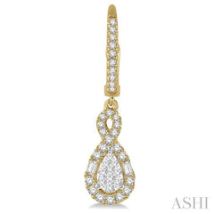 ASHI Pear Shape Halo Lovebright Diamond Earrings 915B3PPFGERYW