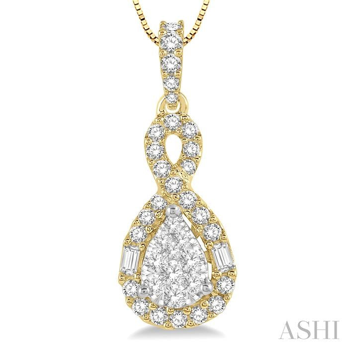 ASHI Pear Shape Halo Lovebright Diamond Pendant 915B3PPFGPDYW
