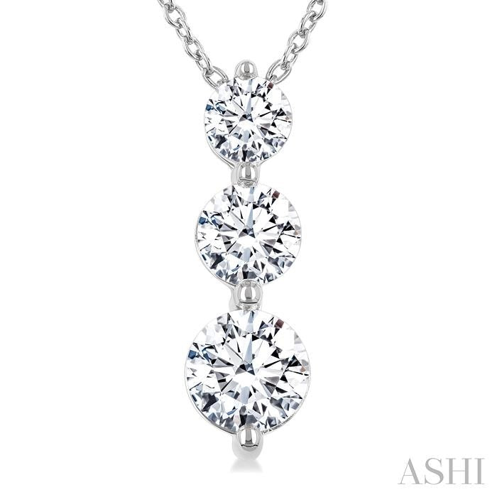 ASHI 3 Stone Diamond Fashion Pendant 915G1PPFGPDWG