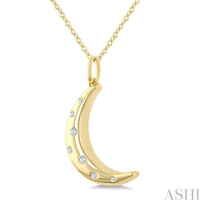 ASHI Moon Mosaic Diamond Fashion Pendant 915H9PPTGPDYG