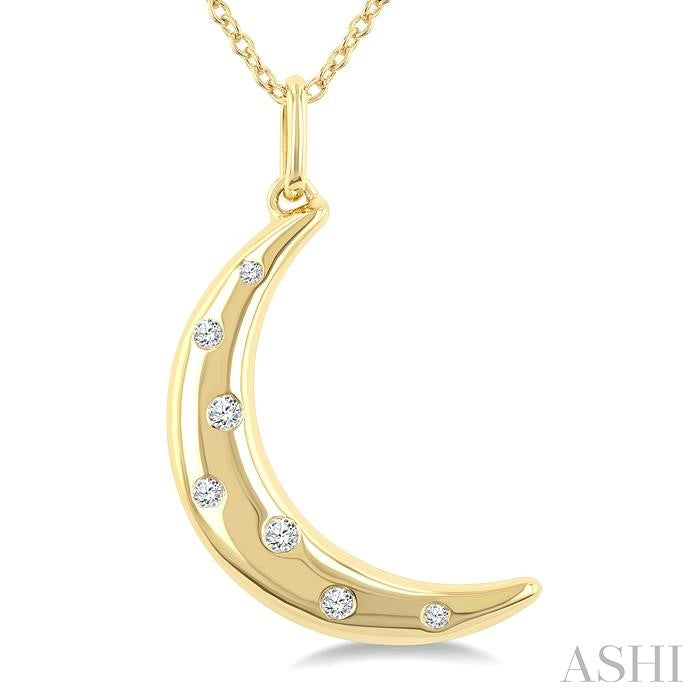 ASHI Moon Mosaic Diamond Fashion Pendant 915H9PPTGPDYG