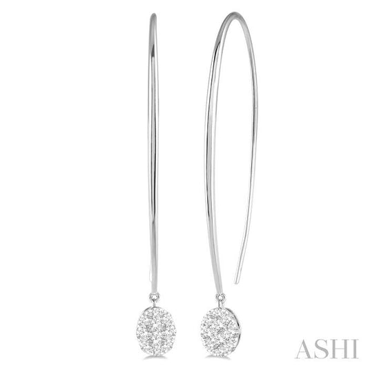 ASHI Oval Shape Lovebright Essential Diamond Earrings 916A3PPFGERWG