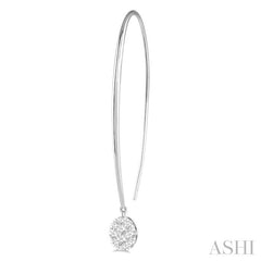 ASHI Oval Shape Lovebright Essential Diamond Earrings 916A5PPFGERWG