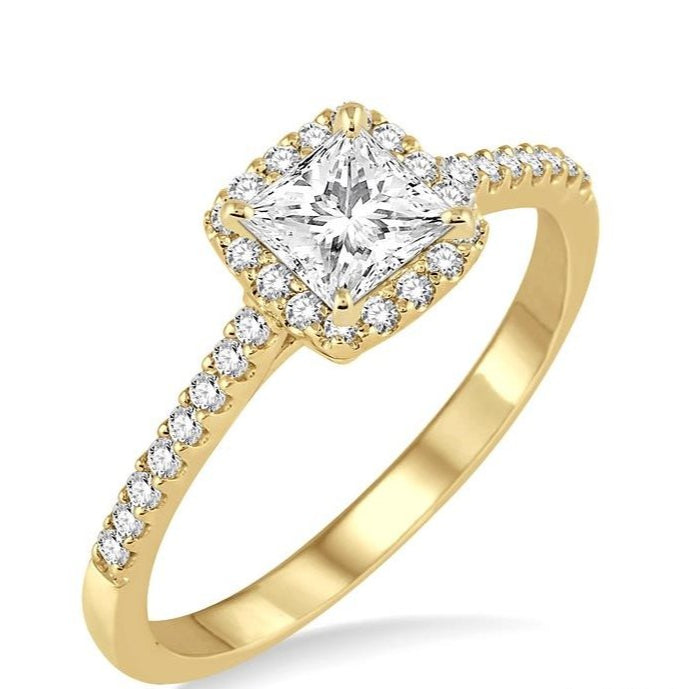 Parkplace Jewelers Princess Shape Semi-Mount Halo Diamond Engagement Ring 28347PPFHYG-SM