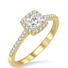 Parkplace Jewelers Princess Shape Semi-Mount Halo Diamond Engagement Ring 28347PPFHYG-SM