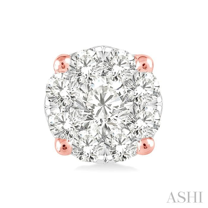 ASHI Round Shape Lovebright Essential Diamond Stud Earrings 91756PPFHERPW