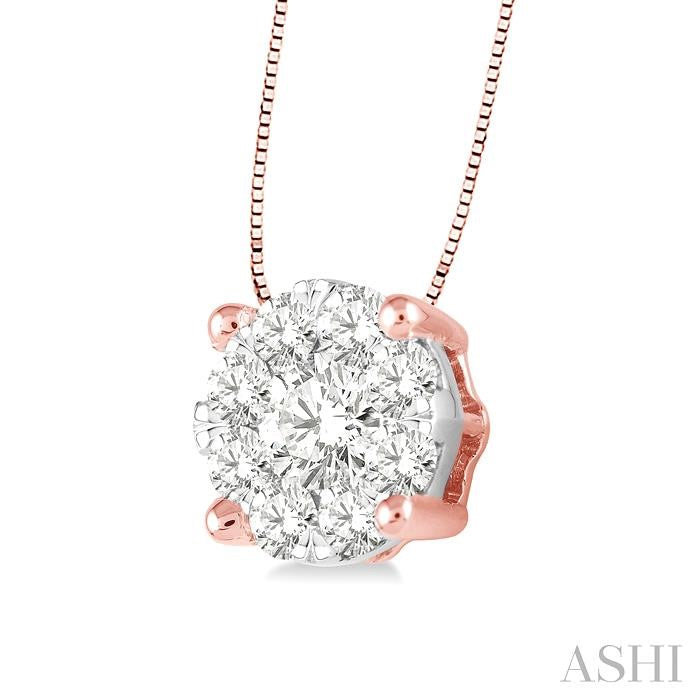 ASHI Round Shape Lovebright Essential Diamond Solitaire Pendant 91756PPFHPDPW