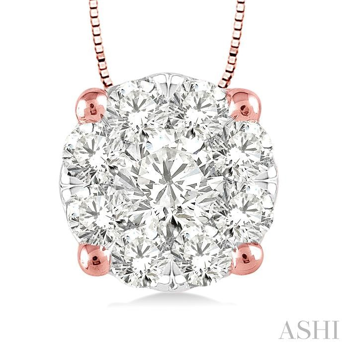 ASHI Round Shape Lovebright Essential Diamond Solitaire Pendant 91756PPFHPDPW