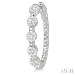 ASHI Inside-Out Lovebright Diamond Hoop Earrings 918C1PPFGERWG