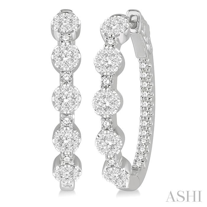 ASHI Inside-Out Lovebright Diamond Hoop Earrings 918C1PPFGERWG