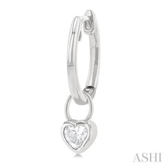 ASHI Heart Shape Bezel Set Diamond Huggie Fashion Earrings 918F5PPFGERWG-HT