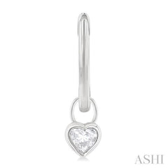 ASHI Heart Shape Bezel Set Diamond Huggie Fashion Earrings 918F5PPFGERWG-HT