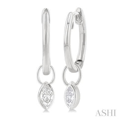 ASHI Marquise Shape Bezel Set Diamond Huggie Fashion Earrings 918F5PPFGERWG-MQ