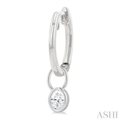ASHI Oval Shape Bezel Set Diamond Huggie Fashion Earrings 918F5PPFGERWG-OV