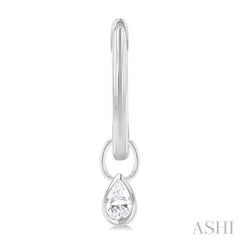 ASHI Pear Shape Bezel Set Diamond Huggie Fashion Earrings 918F5PPFGERWG-PR