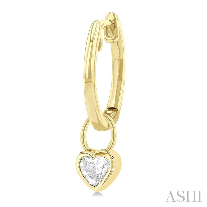ASHI Heart Shape Bezel Set Diamond Huggie Fashion Earrings 918F5PPFGERYG-HT